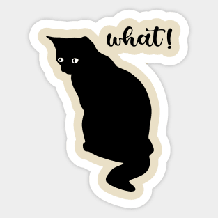 Cat What - Murderous Black Cat Sticker